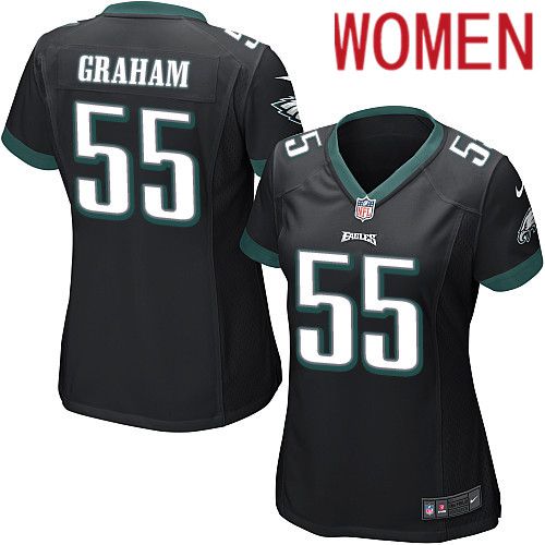 Women Philadelphia Eagles #55 Brandon Graham Nike Black Game NFL Jersey